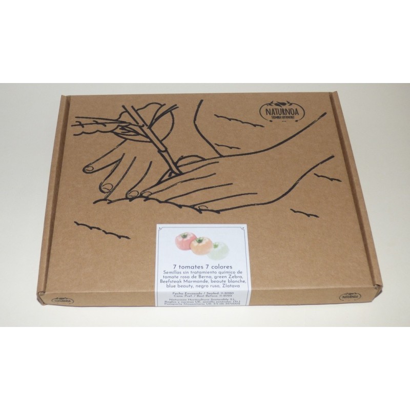 Caja semillas 7 tomates 7 colores